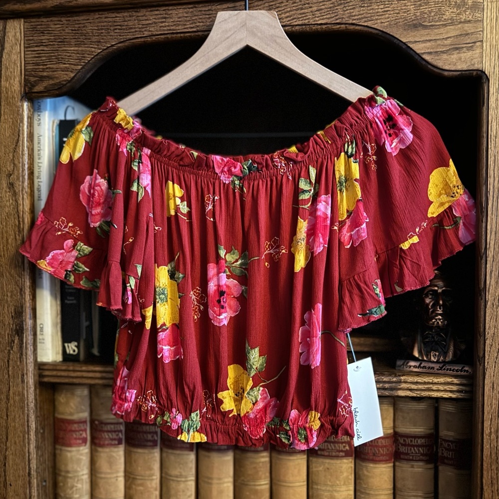 Tropical crop top NWT Size S